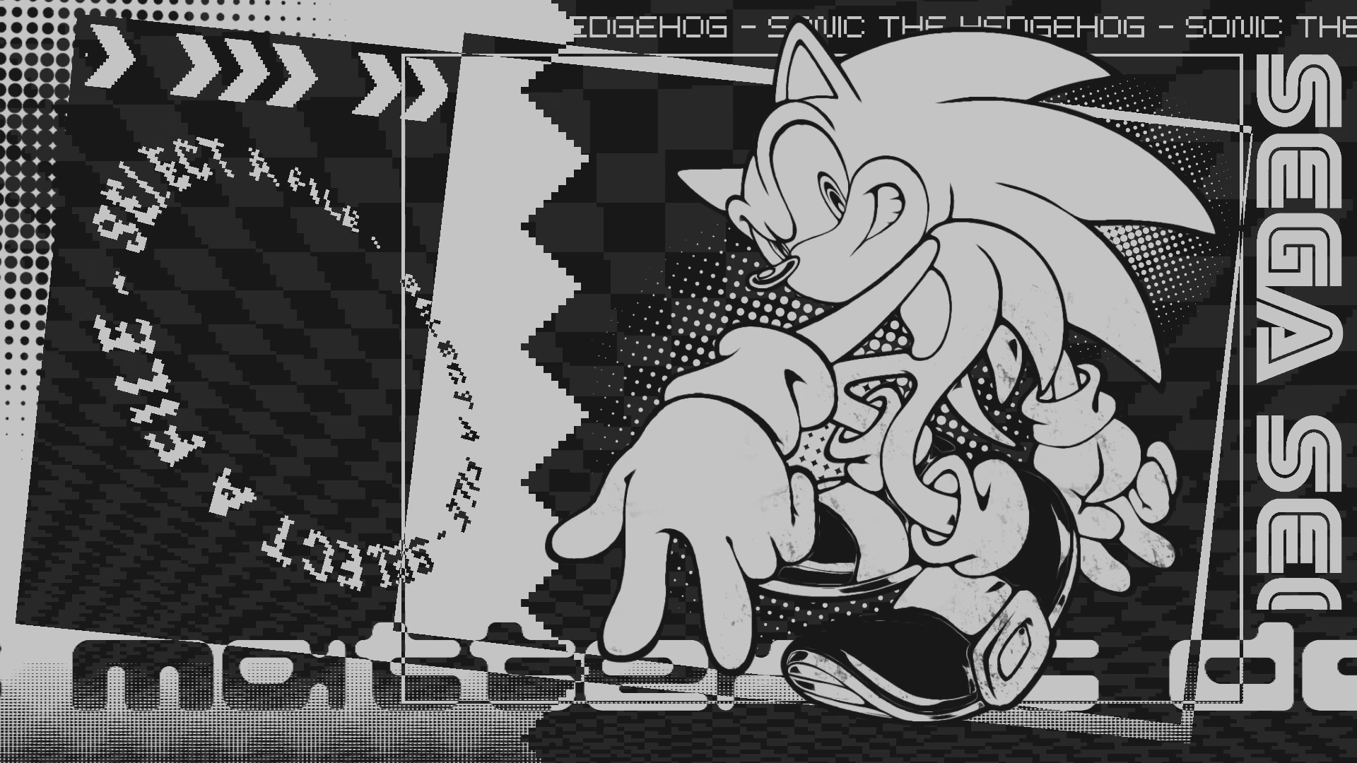 Y2K Sonic Monochrome Collage