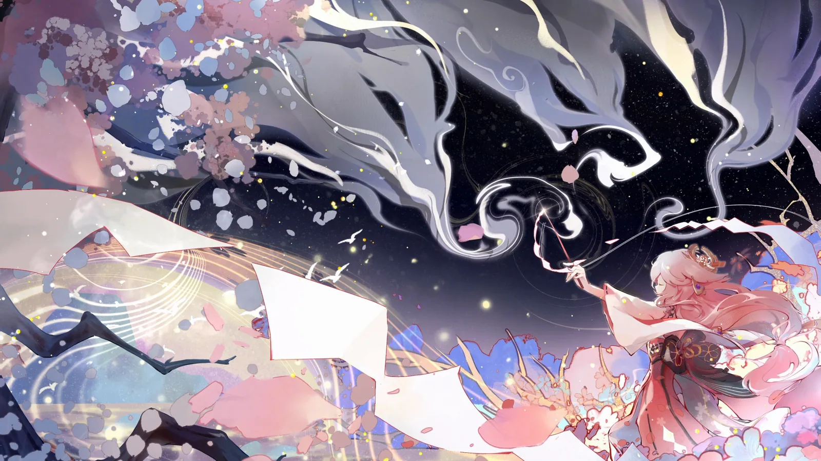 Yae Miko in a Graphic Ink Composition - Genshin Impact