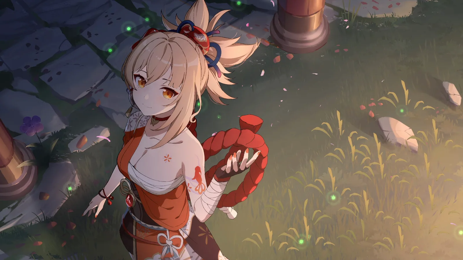 Yoimiya with Fireworks - Genshin Impact
